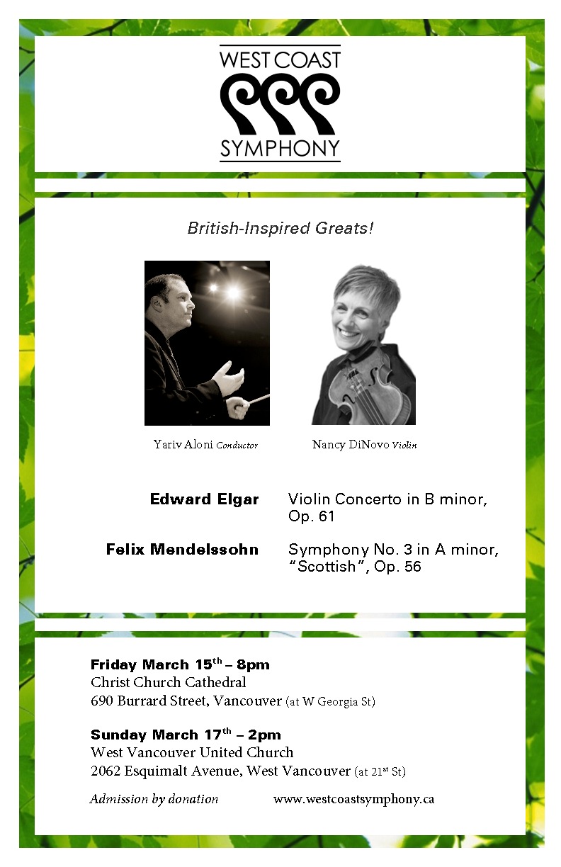 The West Coast Symphony @ Christ Church Cathedral Mar 15 2013 - May 10th @ Christ Church Cathedral