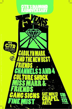 Miss Marr & Friends, Culture Shock, Carolyn Mark and her new Best Friends, Channels 3&4, Fine Mist, Gang Signs @ Chapel Arts Nov 17 2012 - May 7th @ Chapel Arts