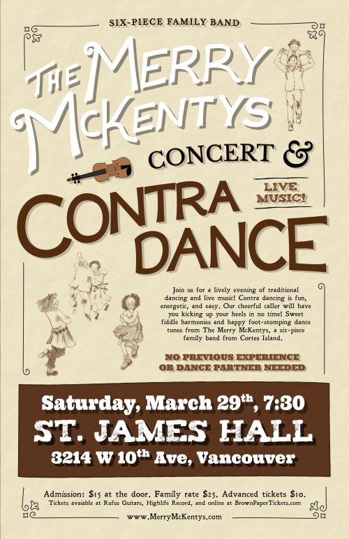 Concert and Contra Dance! with: The Merry McKentys @ Trees Organic Coffee House - Granville - Apr 04, 2014