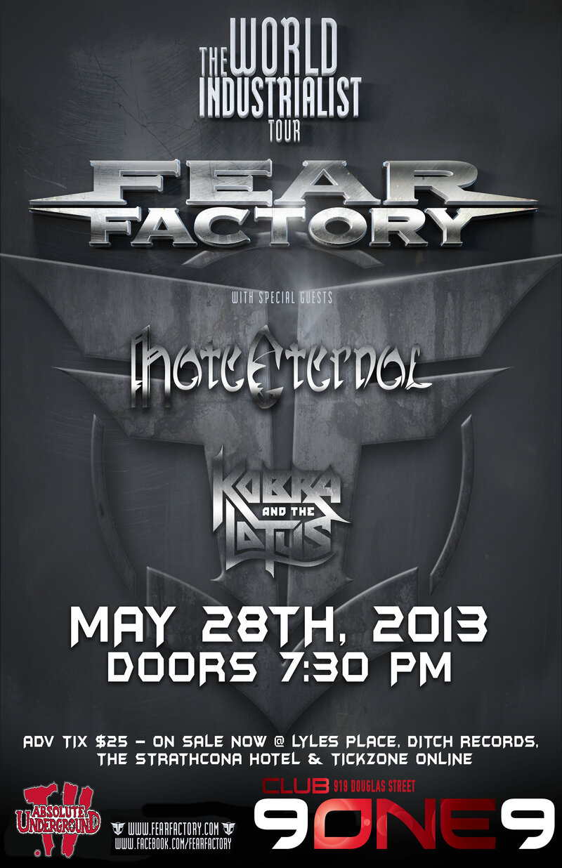 Fear Factory, Hate Eternal, Kobra & The Lotus @ Distrikt May 28 2013 - May 9th @ Distrikt
