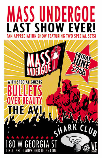 MASS UNDERGOE'S LAST SHOW EVER! w/special guests: Mass Undergoe, Bullets Over Beauty, Avi @ Shark Club Jun 17 2011 - May 6th @ Shark Club