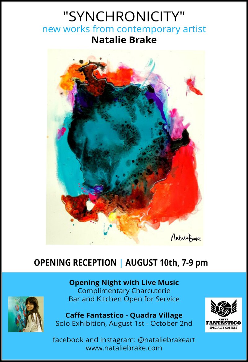 'Synchronicity' -- Opening Reception: Natalie Brake @ Caffe Fantastico  Aug 10 2017 - May 5th @ Caffe Fantastico 