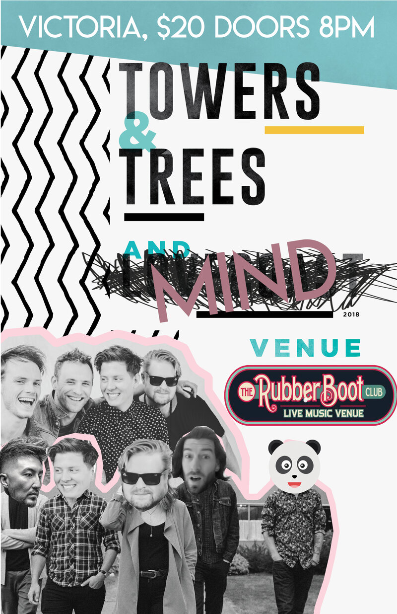 Towers and Trees, Mind @ The Rubber Boot Club Apr 21 2018 - May 6th @ The Rubber Boot Club