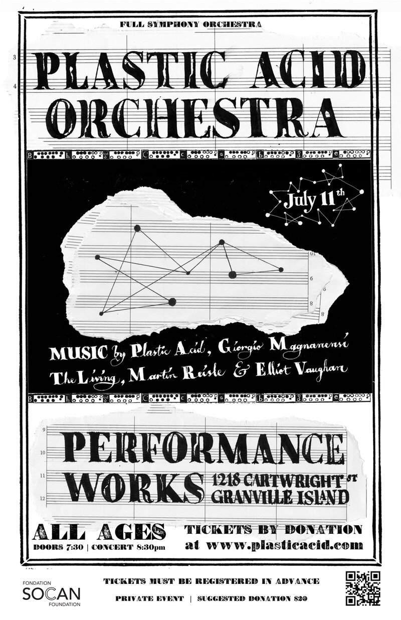 Plastic Acid Orchestra, The Living, Giorgio Magnanensi, Martin  Reisle, Elliot Vaughan @ Performance Works - Jul 11, 2014