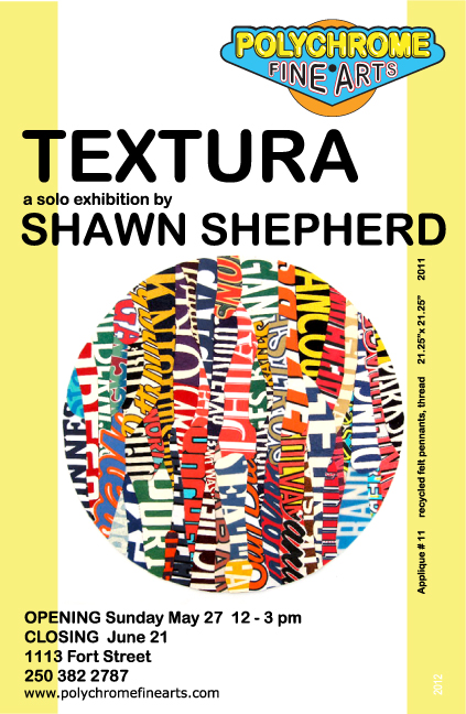 TEXTURA:  a solo exhibition of appliqu&eacute;s by Shawn Shepherd @ Shawn Shepherd May 27 2012 - Jun 8th @ Shawn Shepherd