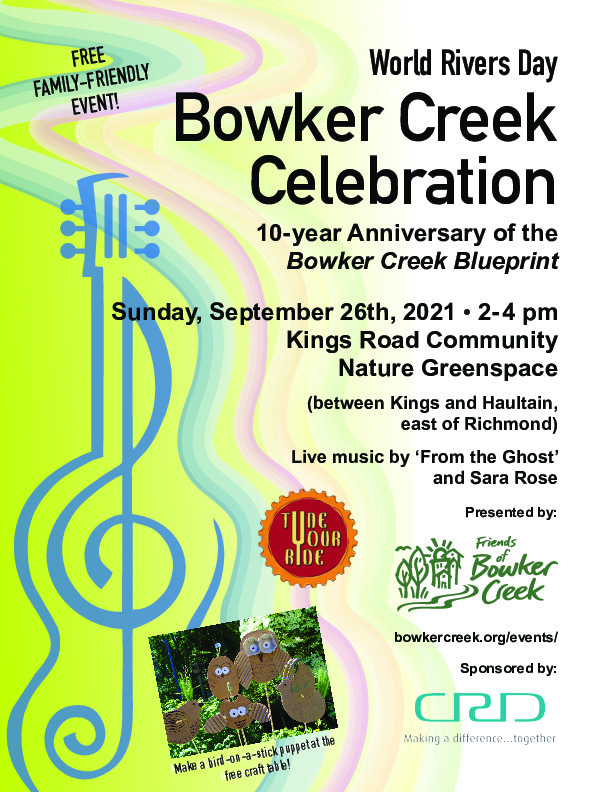Bowker Creek Celebration: Sara Rose, From the Ghost, Michelle Poirier Brown @ Kings Road Community Nature Green Space - Sep 26, 2021