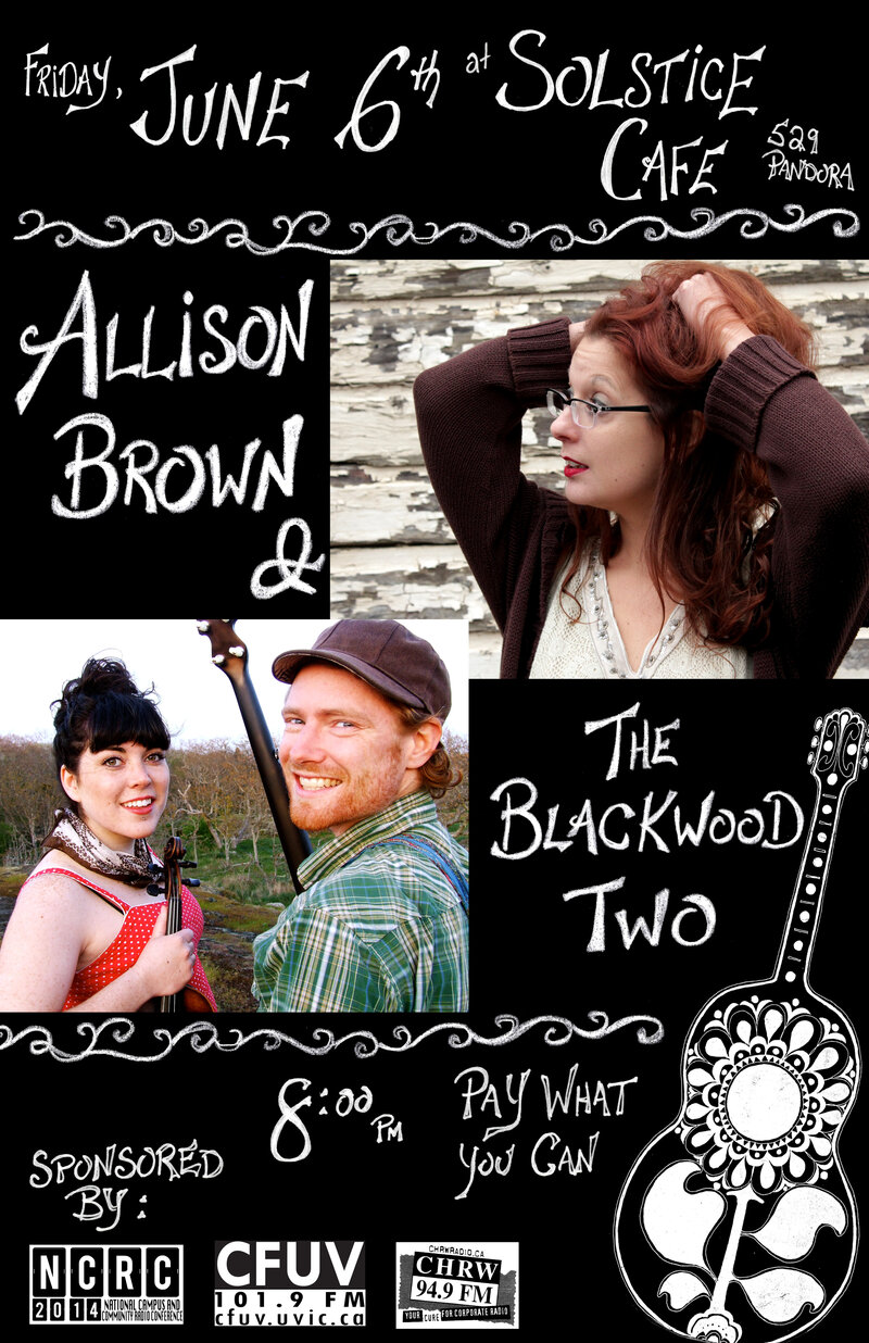 Allison Brown & Blackwood Two June 6th Solstice Cafe: Allison Brown, The Blackwood Two @ The Solstice Cafe & Lounge Jun 6 2014 - May 7th @ The Solstice Cafe & Lounge