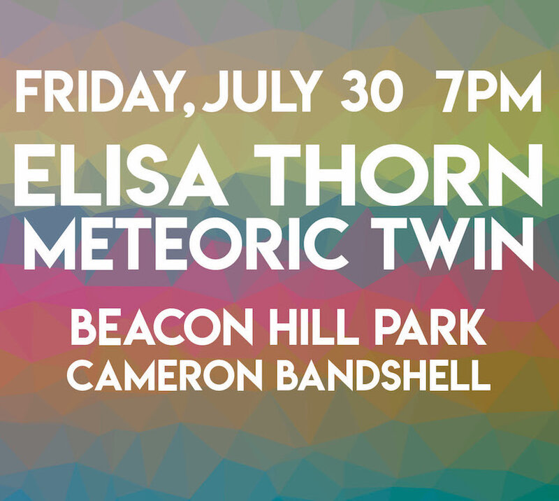 Wonderment Festival 2021 - Outdoors & In-Person: Elisa Thorn, Meteoric Twin @ Stage in the Park (Cameron Bandshell) Jul 30 2021 - May 11th @ Stage in the Park (Cameron Bandshell)
