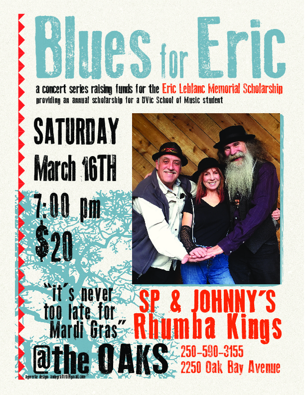 Blues for Eric: SP & Johnny's Rhumba Kings @ Oaks Restaurant and Grill Mar 16 2019 - May 7th @ Oaks Restaurant and Grill