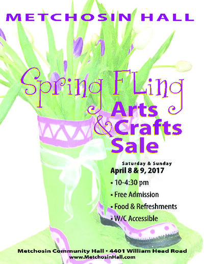 Spring Fling Arts & Crafts Fair - Metchosin Hall @ Metchosin Hall - Apr 08, 2017
