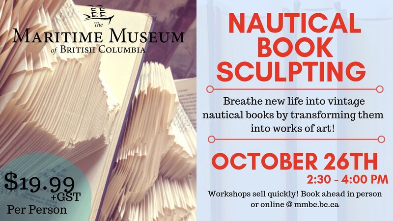Nautical Book Sculpting Workshop @ Maritime Museum of BC Oct 26 2019 - May 1st @ Maritime Museum of BC