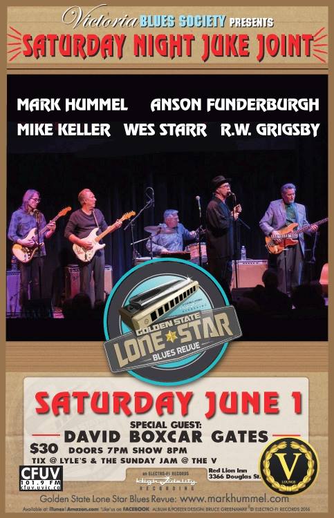 Saturday Night Juke Joint: Golden State Lonestar Blues Reveue, David 'Boxcar' Gates @ V-lounge Jun 1 2019 - May 6th @ V-lounge