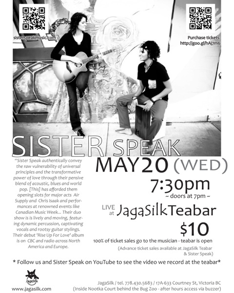"unplugged": Sister Speak @ Jagasilk Teabar May 20 2015 - May 14th @ Jagasilk Teabar