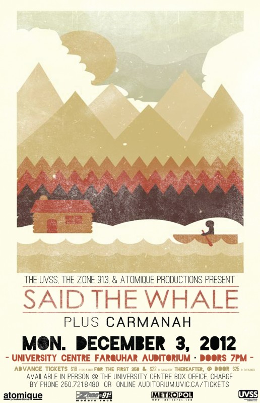 Said the Whale, Carmanah @ The Farquhar at UVic Dec 3 2012 - May 13th @ The Farquhar at UVic