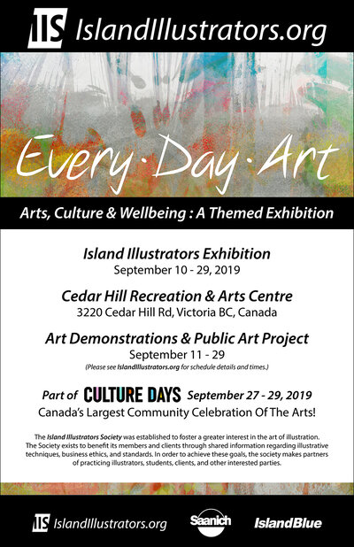 every.day.art: Island Illustrators Society members @ The Arts Centre at Cedar Hill  Sep 11 2019 - May 10th @ The Arts Centre at Cedar Hill 
