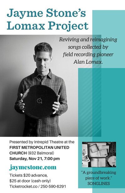 Jayme Stone's Lomax Project: Jayme Stone with collaborators @ United Commons (First Metropolitan United Church) - Nov 21, 2015