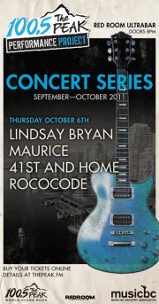 PEAK Preformance Project: Lindsay Bryan, Maurice, 41st and Home, Rococode @ The Red Room Oct 6 2011 - May 8th @ The Red Room