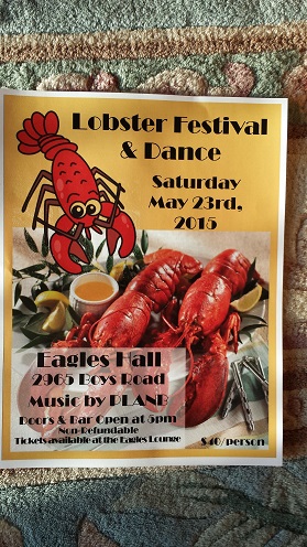 Lobster Festival and Dance: Fresh Atlantic Lobster, Plan B @ Duncan Eagles Hall May 23 2015 - May 7th @ Duncan Eagles Hall
