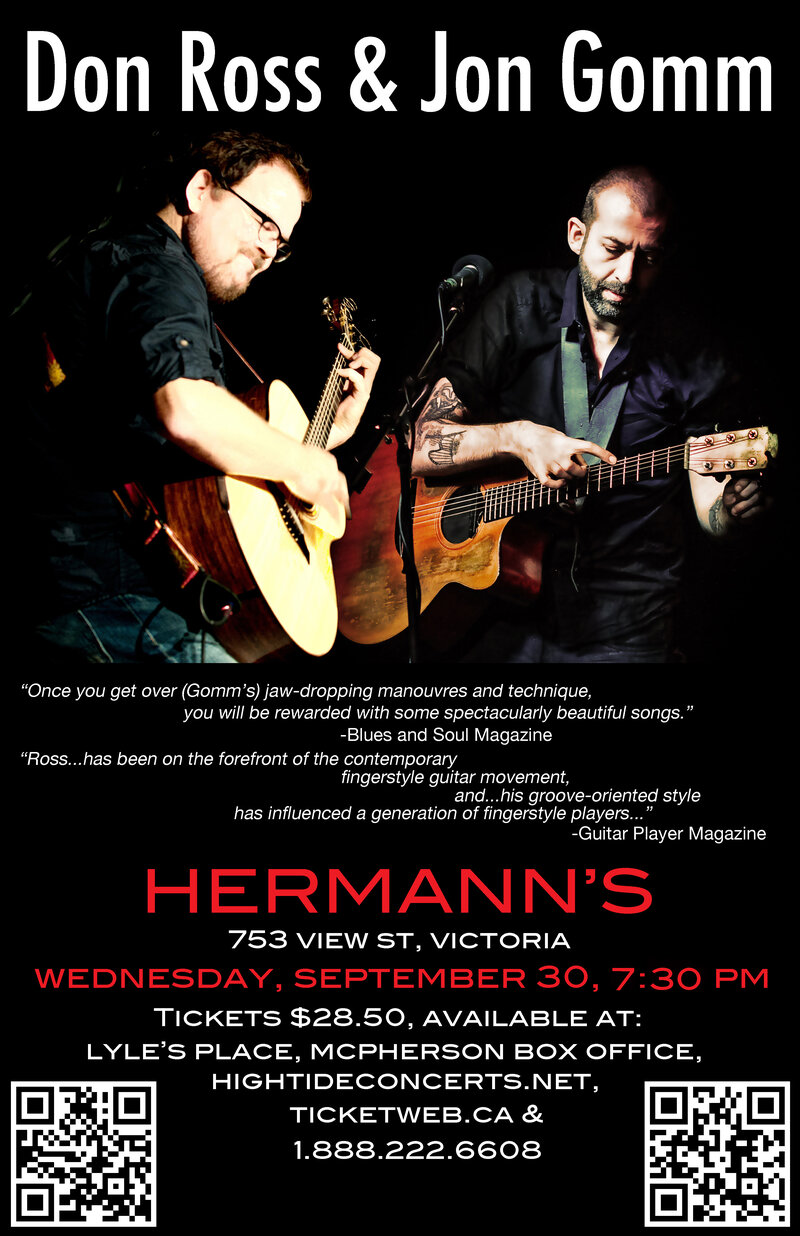 Don Ross , Jon Gomm @ Hermann's Jazz Club Sep 30 2015 - May 5th @ Hermann's Jazz Club