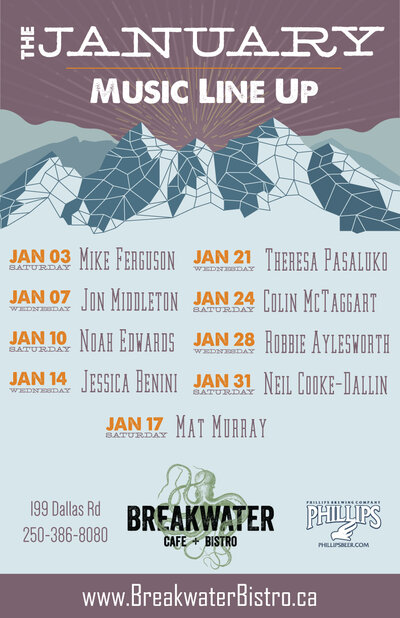 Colin McTaggart @ Breakwater Cafe + Bistro Jan 24 2015 - May 6th @ Breakwater Cafe + Bistro