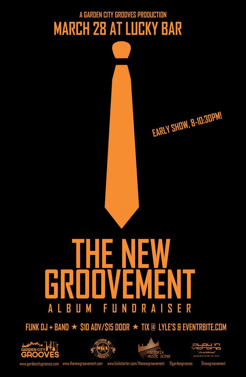 The New Groovement Album Fundraiser: The New Groovement, The Funkee Wadd @ Lucky Bar Mar 28 2015 - May 6th @ Lucky Bar