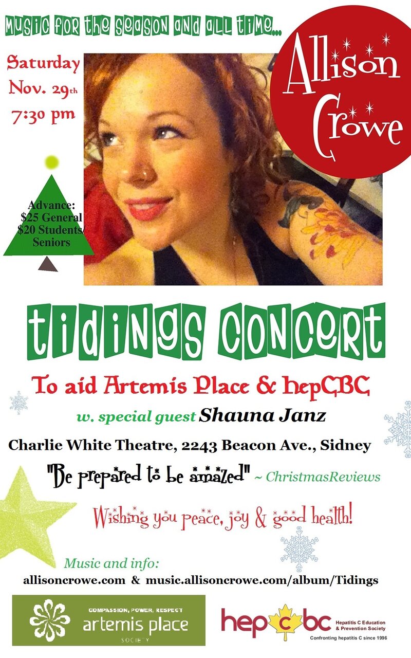 Allison Crowe Tidings Concert w. special guest Shauna Janz: Allison Crowe, Shauna Janz @ Mary Winspear Centre Nov 29 2014 - May 13th @ Mary Winspear Centre