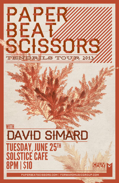 Paper Beat Scissors, David Simard @ The Solstice Cafe & Lounge Jun 25 2013 - May 6th @ The Solstice Cafe & Lounge
