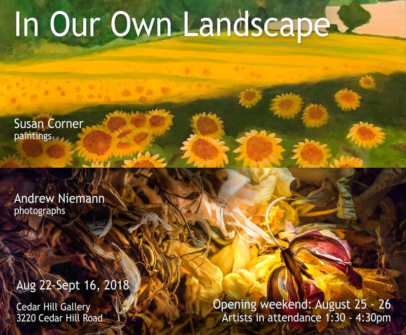 In Our Own Landscape: Andrew Niemann, Susan Corner @ Cedar Hill Main Gallery, 3220 Cedar Hill Road - Aug 22, 2018