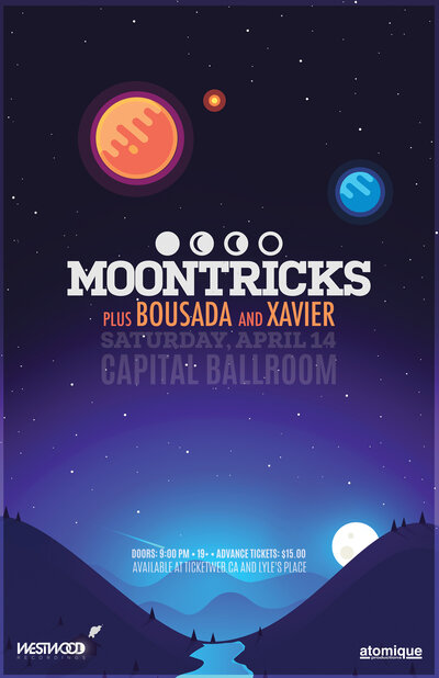 Moontricks, BOUSADA, Xavier Walker @ Capital Ballroom Apr 14 2018 - May 13th @ Capital Ballroom