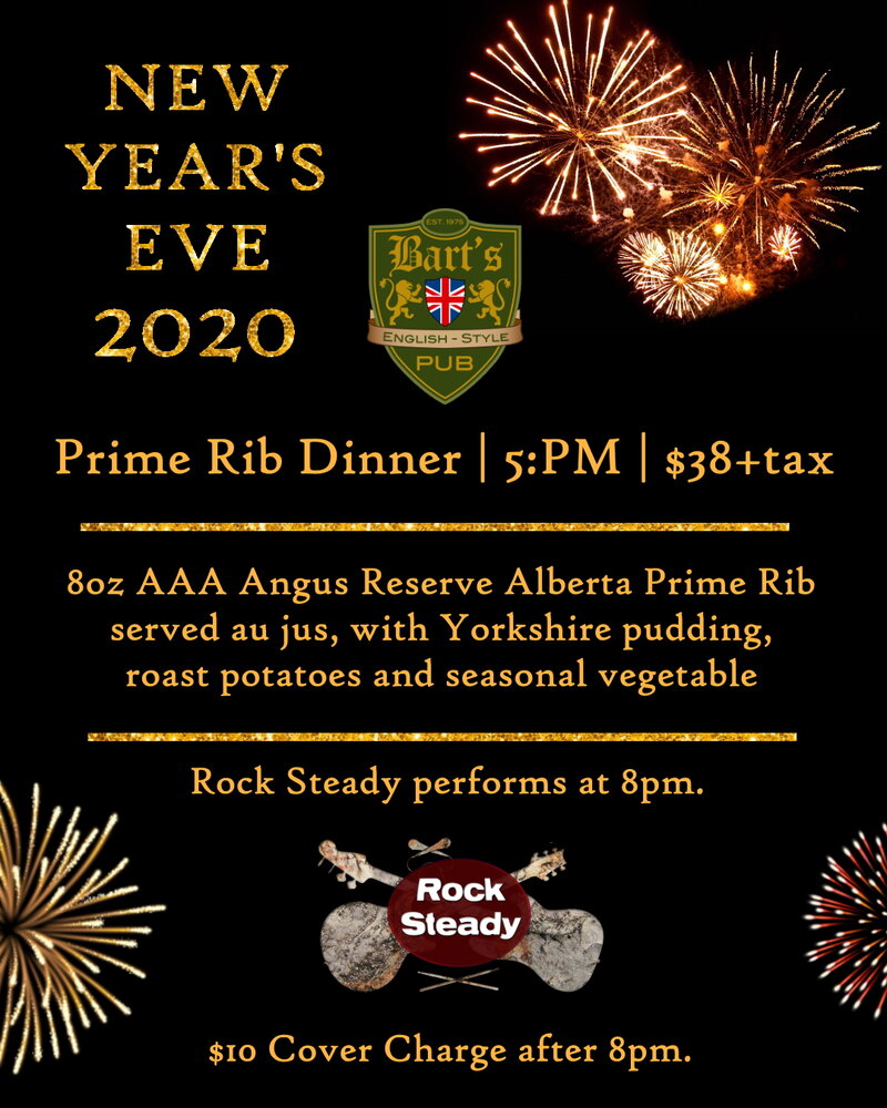 New Year's Eve: Rock Steady @ Bartholomew's Pub Dec 31 2019 - May 3rd @ Bartholomew's Pub