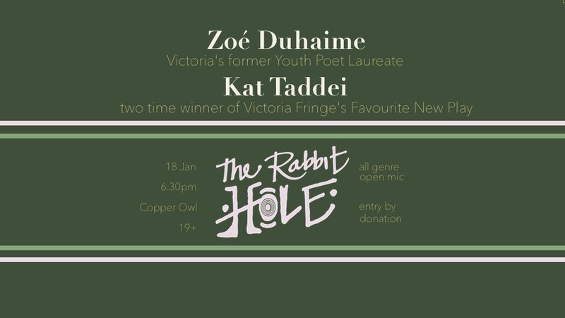 The Rabbit Hole featuring: ZO&Eacute; DUHAIME, Kat Taddei @ Copper Owl Jan 18 2017 - Jun 4th @ Copper Owl