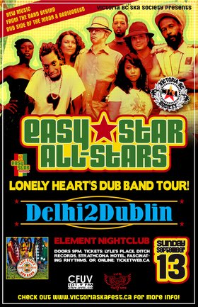 EASY STAR ALL STARS RETURN WITH LONELY HEARTS DUB BAND ALBUM RELEASE!: Easy Star All Stars, Delhi 2 Dublin @ Element Sep 13 2009 - May 6th @ Element