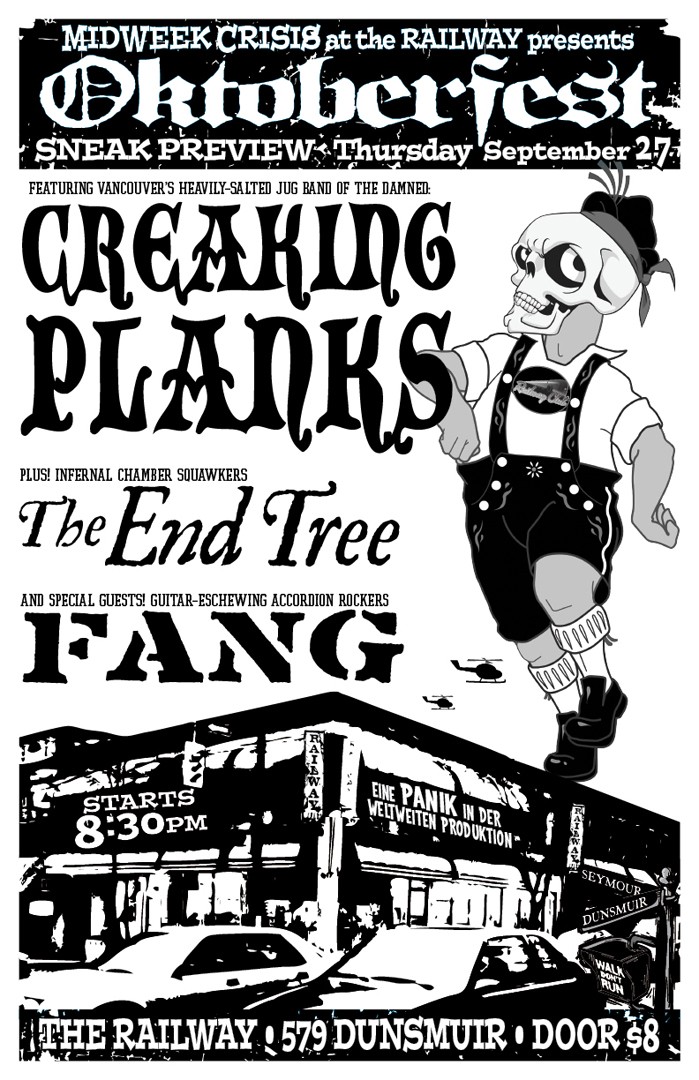 Thursday Night Crisis: The Creaking Planks, The Fang, The End Tree @ Railway Club Sep 27 2012 - May 8th @ Railway Club