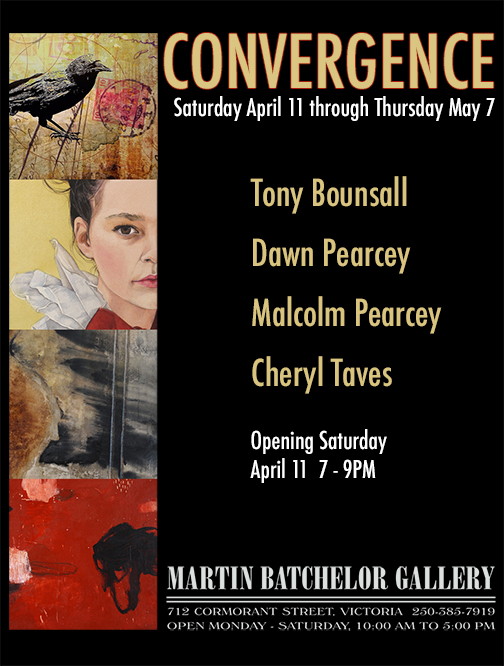 Convergence: Tony Bounsall, Cheryl Taves, Malcolm Pearcey, Dawn Pearcey @ Martin Batchelor Gallery Apr 11 2015 - May 6th @ Martin Batchelor Gallery