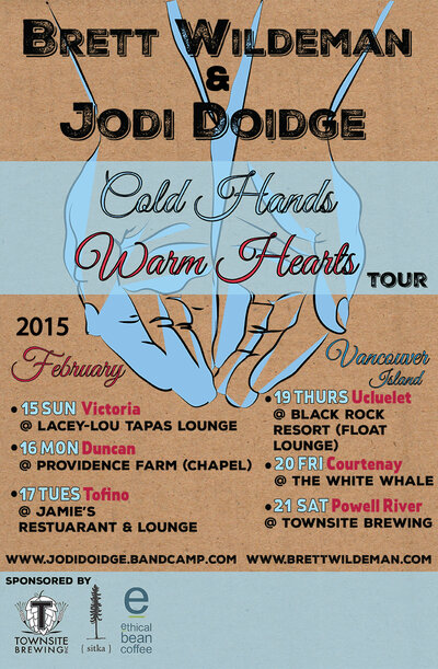 Cold Hands/Warm Hearts Tour: Brett Wildeman, Jodi Doidge @ Providence Farm Feb 16 2015 - May 7th @ Providence Farm