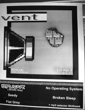 CPUWAR, Brodie Guy, Seedy, No Operating System, Flat Grey, Broken Sleep, mp3 selector Shithawk @ Blim Apr 2 2005 - May 5th @ Blim