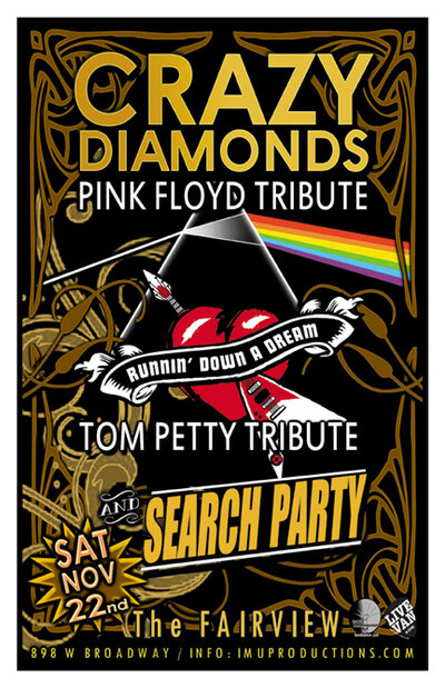 Pink Floyd & Tom Petty Tributes!: Crazy Diamonds, Runnin Down A Dream , Search Party @ Fairview Pub Nov 22 2014 - May 6th @ Fairview Pub