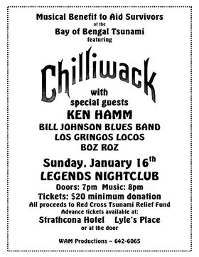Chilliwack, Ken Hamm, The Bill Johnson Blues Band, Los Gringos Locos, The Boz Roz Band @ Element Jan 16 2005 - May 14th @ Element