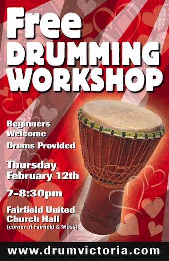 FREE Drumming Workshop @ Fairfield Hall Feb 12 2015 - May 7th @ Fairfield Hall