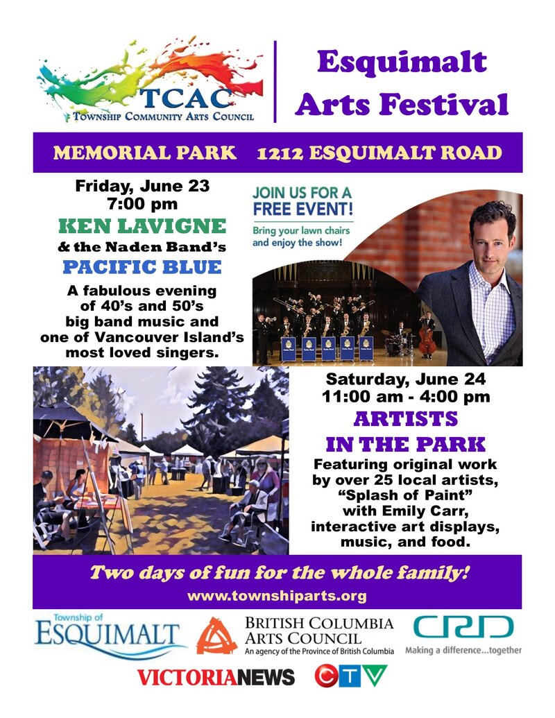 Artists In the Park: Rig A Jig, Carolina Bluebirds, Crimson Sky, Lorraine Nygaard, Mary Ross @ Esquimalt Arts Festival - Jun 24, 2017