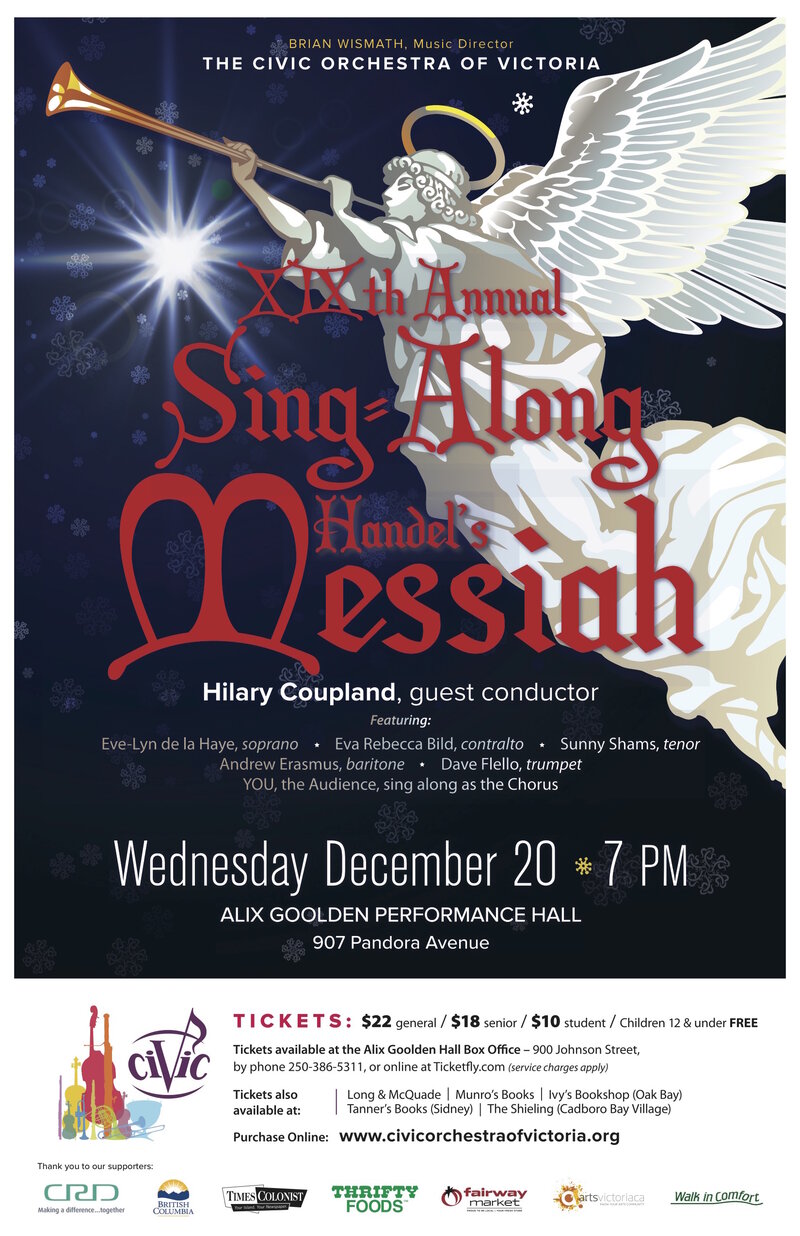 Sing-Along Messiah: The Civic Orchestra of Victoria @ Alix Goolden Performance Hall Dec 20 2017 - May 1st @ Alix Goolden Performance Hall
