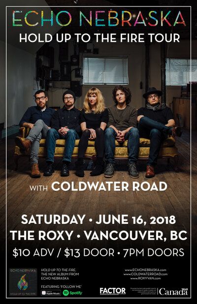 Album Release Show: Echo Nebraska, Coldwater Road @ The Roxy Jun 16 2018 - May 6th @ The Roxy