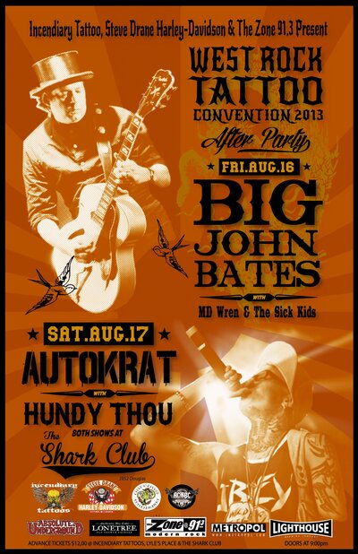 West Rock Tattoo Convention After Party: Auotkrat, Hundy Thou, DJ Degree One @ Shark Club Aug 17 2013 - May 6th @ Shark Club