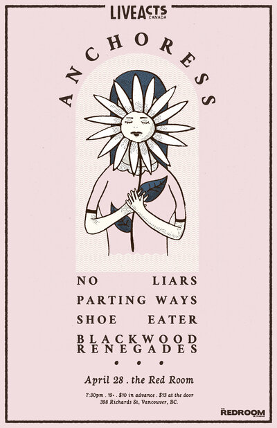 Anchoress, No Liars, Parting Ways @ The Red Room Apr 28 2018 - May 6th @ The Red Room