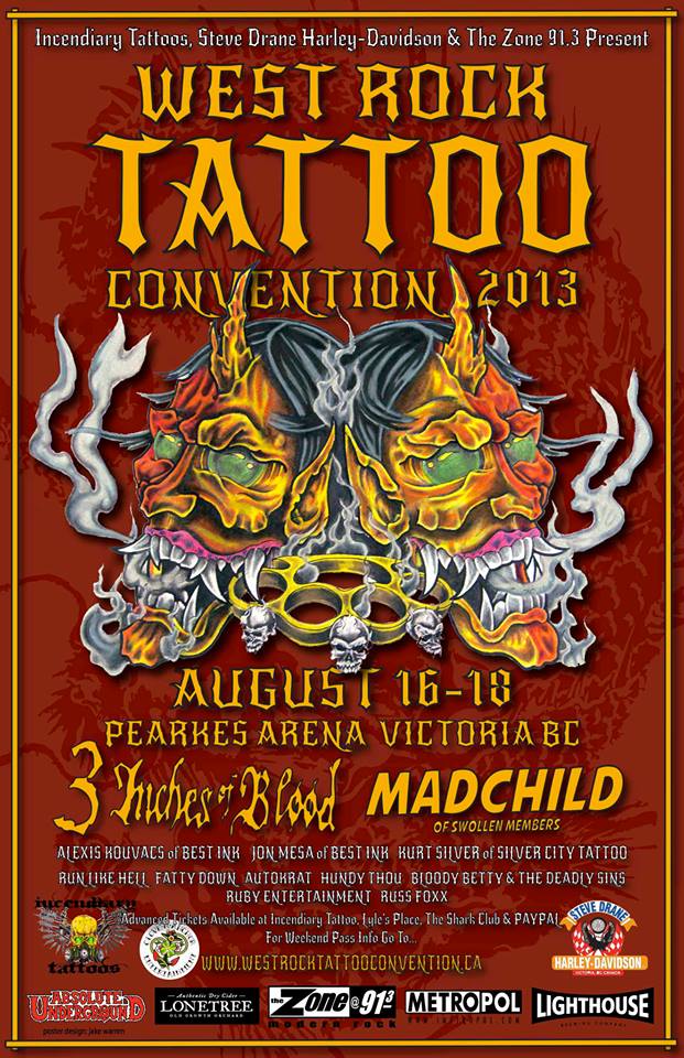 West Rock Tattoo Convention: Bloody Betty, Russ Foxx, Punk Rock Canadian Army @ Pearkes Arena Aug 18 2013 - May 8th @ Pearkes Arena