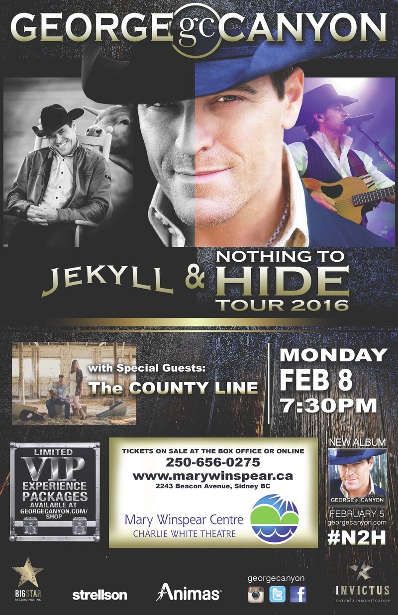 Jekyll and Nothing to Hide Tour: George Canyon, The County Line @ Mary Winspear Centre Feb 8 2016 - May 6th @ Mary Winspear Centre