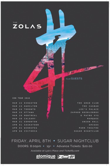 The Zolas , Louise Burns @ Capital Ballroom Apr 8 2016 - May 8th @ Capital Ballroom