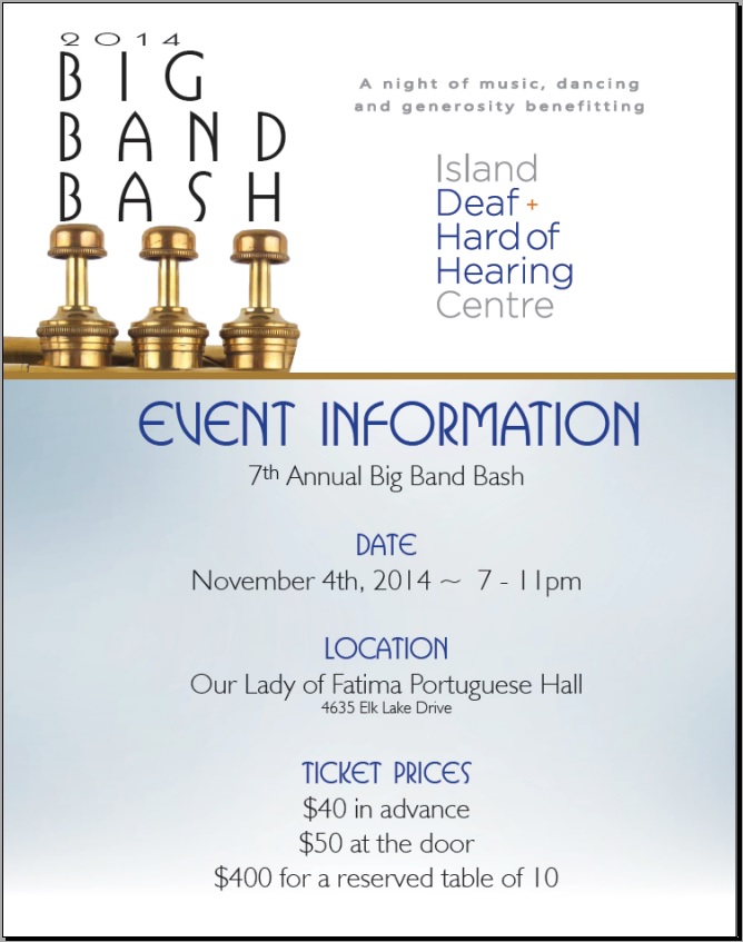 Our Lady of Fatima Portuguese Hall: Swiftsure Big Band, The Commodores, Island Big Band @ Our Lady of Fatima Portuguese Hall Nov 4 2014 - May 16th @ Our Lady of Fatima Portuguese Hall