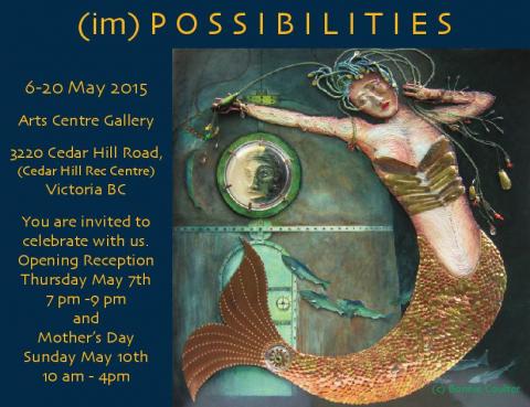 (im)possibilities group show by:: Joanne D Thomson, Bonnie Coulter, Anne Boquist , Mary E Coakley, Amber Lomax, Sharon Bussard Grove, Suzanne Jensen @ Art Centre at Cedar Hill - CACGV Cafe Gallery May 6 2015 - May 5th @ Art Centre at Cedar Hill - CACGV Cafe Gallery