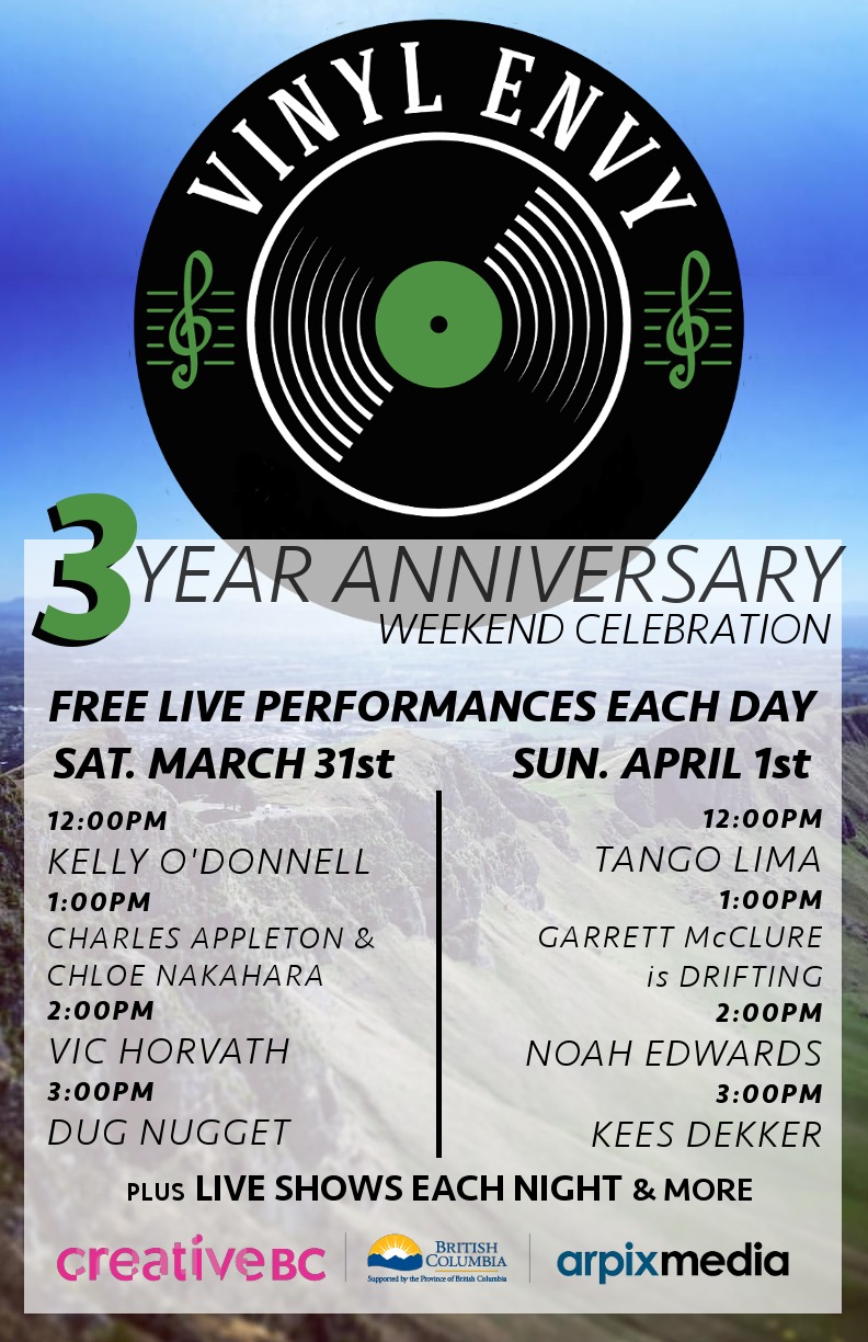 Vinyl Envy - 3 Year Anniversary Weekend: Ananke, Charles James Appleton, Chloe Nakahara, Vic Horvath, Dug Nugget @ Vinyl Envy Mar 31 2018 - May 8th @ Vinyl Envy